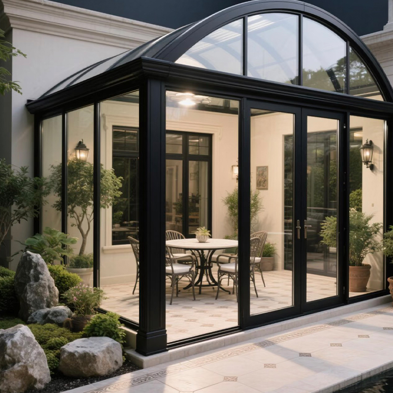 Sunroom z łukowym dachem (powierzchnia odporna na warunki atmosferyczne)